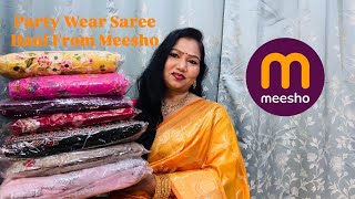 Gorgeous Party Wear Saree Haul From Meesho  screenshot 5