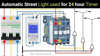 Famous Automatic Street light Timer Connection with Mechanical Contactor | Street light wiring Profile