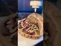BEEF SHAWARMA PIZZA SANDWICH from Ayat NYC! 🥩🍕🔥🤤 Yes, PLEASE! Who’s hungry? #DEVOURPOWER
