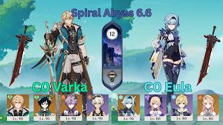 C0 Varka Pyro & C0 Eula Hypercarry | Genshin Impact | Spiral Abyss 6.6 / Luna VII Floor 12