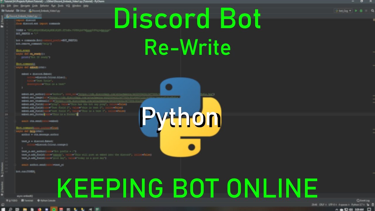 [Python]Discord.py Re-Write - Keeping the bot online outside of the  IDE(Text-Editor)