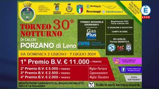 30° TORNEO DI PORZANO DI LENO - INIZIO DELLE PARTITE