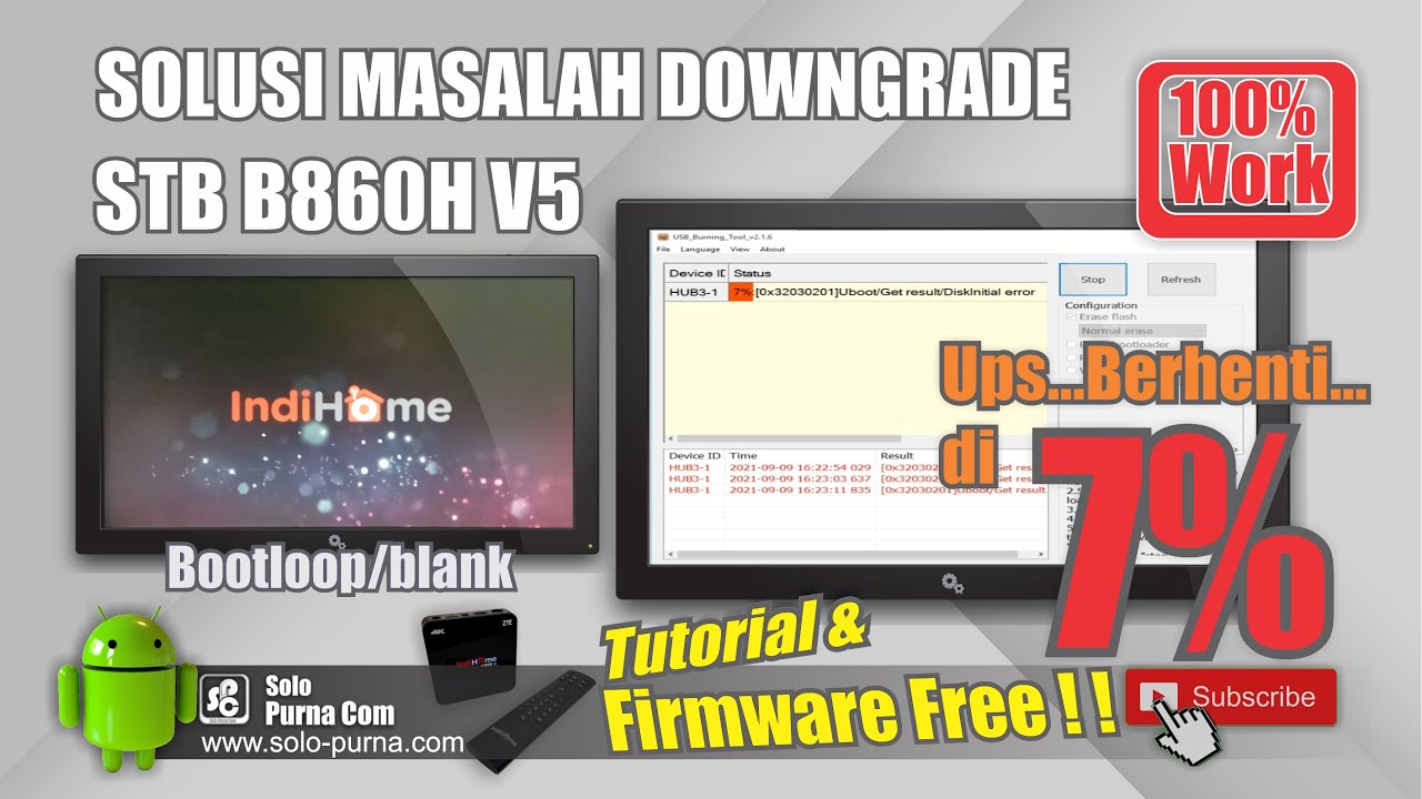 MENGATASI GAGAL FLASH STB B860H V5 DI 7% - YouTube