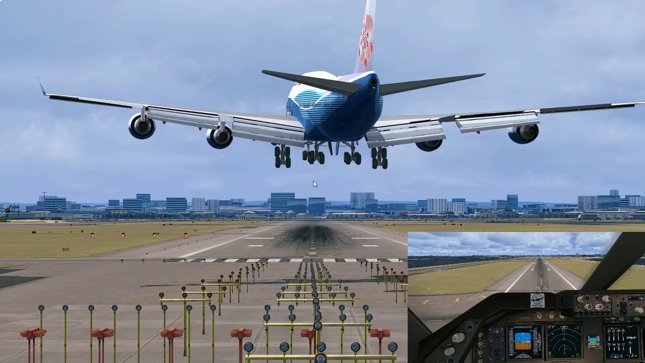 PMDG747v3 World Tour Leg11 Landing YSSY RWY34L