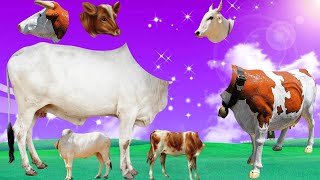 WOW! MOST AMAZING COW VIDEO, CARTOON COW, GUESS COW,WHAT IS THE?COW,RHINO,HORSE,TIGER,BULL COOR#18