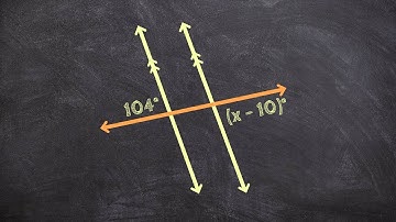 Solving for x Using Two Parallel Lines and a Transversal - Free Math Videos