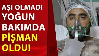 Yoğun bakımda zor nefes alan Kovid-19 hastasından aşı çağrısı | A Haber Resimi