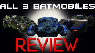 All 3 Batman Cars REVIEWED! 16 Batmobile, 89 Batmobile & Dark Knight Rises Tumbler in Rocket League