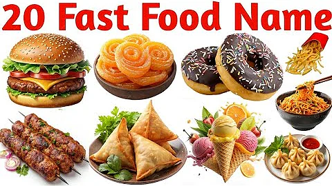 20 Fast Food Names in English for Kids | Fun Learning with Pictures & Pronunciation 🍔🍟