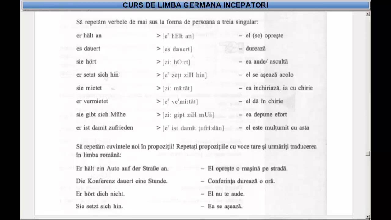 Curs De Limba Germana Incepatori Lectia 24 Platforma De Video