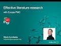 Effective literature research with europe pmc