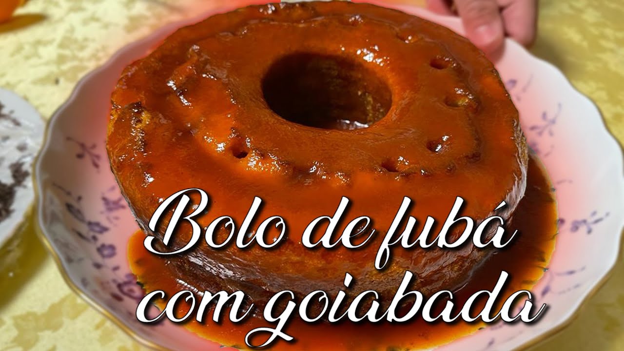 Bolo de Fubá com Goiabada - Receita fácil