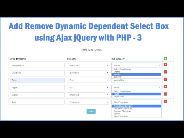 jQuery Add or Remove Dynamic Dependent Select Box using  PHP Ajax - 3