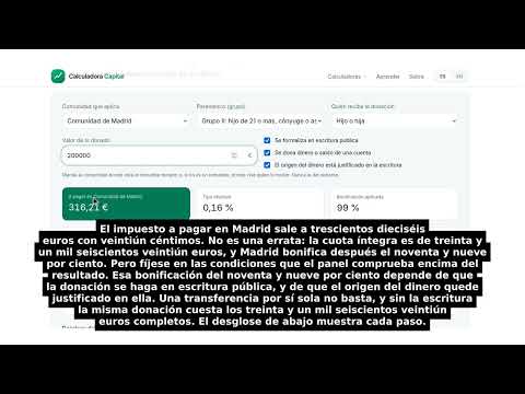 Calculadora del impuesto de donaciones