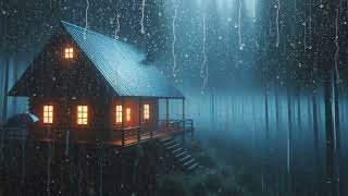 Fall Asleep Fast in 3 Minutes with Heavy Rain and Thunderstorm Sounds on Roof At Night