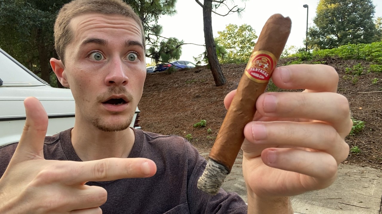 Smoking a CUBAN Partagas Cigar..
