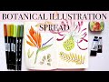 Modern Botanical Art Sketchbook Spread | Watercolour Tutorial