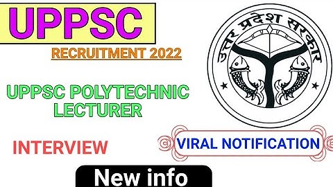 UPPSC POLYTECHNIC LECTURER || NEW NOTIFICATION || INTERVIEW SCHEDULE @Railwaysengar
