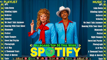 Bruno Mars, Maroon 5, Adele, Ed Sheeran, Dua Lipa, Rihanna, The Weeknd - Billboard Top 50 This Week