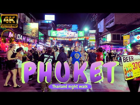 Phuket at Night 🇹🇭 | 4K Walking Tour | Night Streets, Nightlife & Beach Vibes