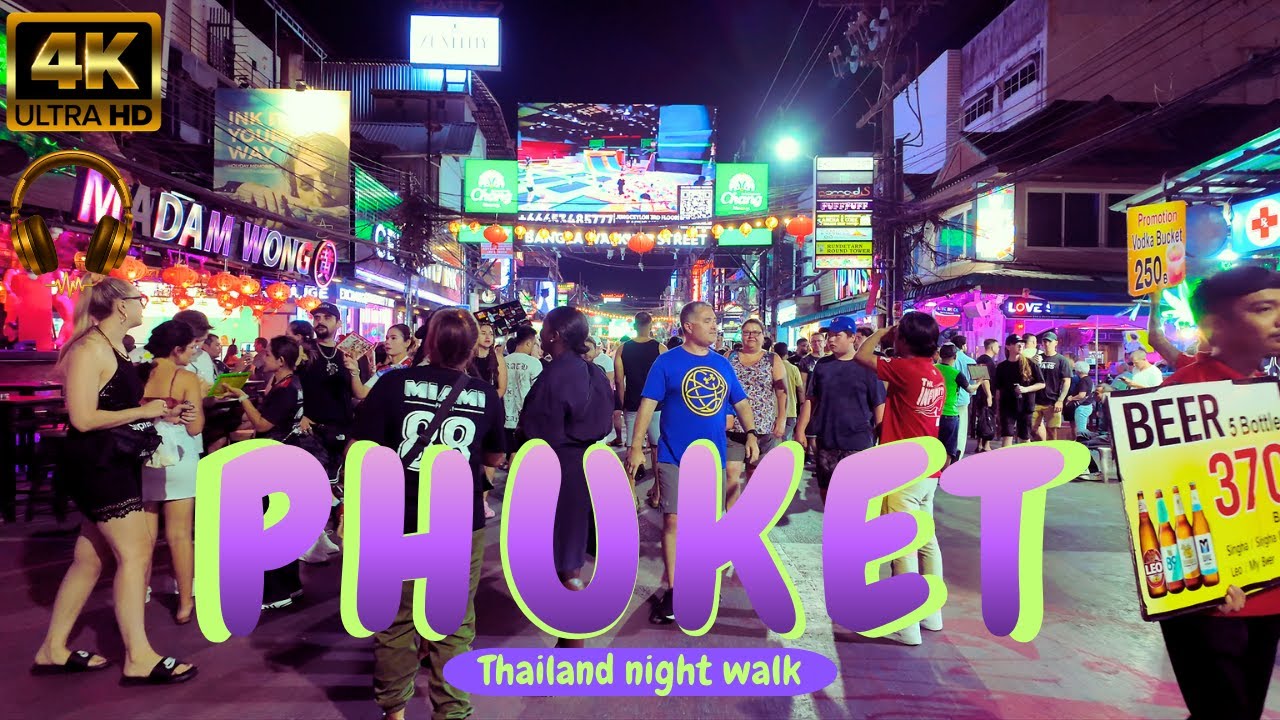 Phuket at Night 🇹🇭 | 4K Walking Tour | Night Streets, Nightlife & Beach Vibes