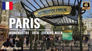 Paris, France 🇫🇷 Evening Walking Tour | Montmartre &amp; Sacré-Cœur | 4K 60FPS