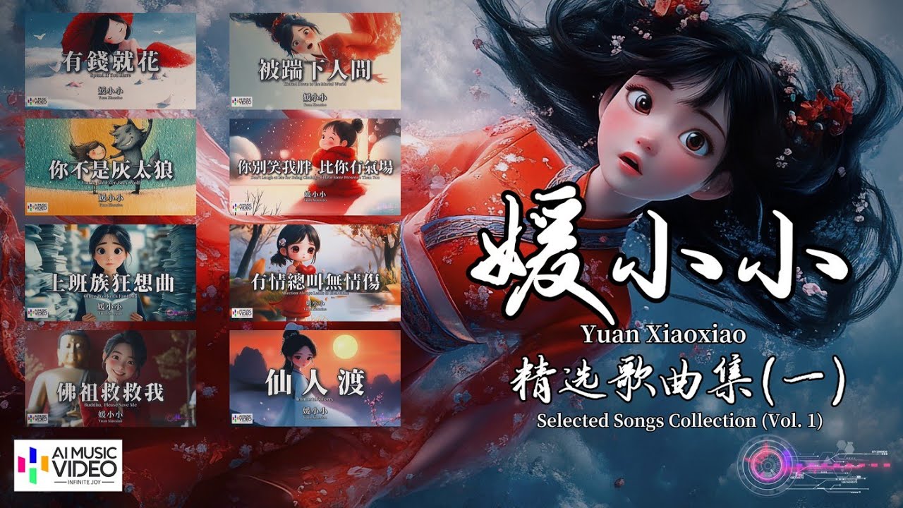 【高清MV】媛小小 必聽精選歌曲集（一）【Pinyin + Eng Sub | 繁體拼音英文動態字幕 | AI音樂視頻】Yuan Xiao Xiao【媛小小 必听精选歌曲集（一）】
