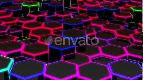 Hexagon Edge Neon Hd | Motion Graphics - Envato elements