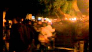 Tunisia occupied Gov Sq goes wild w apparent news of Gaddafi leaving Tripoli. Sun, 20 Feb