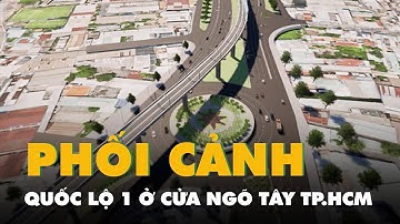 Phối cảnh quốc lộ 1 ở cửa ngõ tây TP.HCM khi được nâng lên 10-12 làn xe