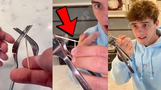 Crazy Fork Balancing MAGIC Trick!! 😳 - #Shorts
