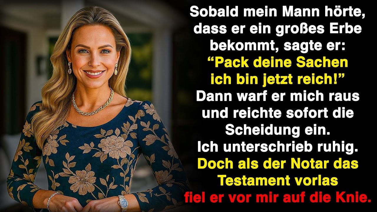 Mein Mann sagte: „Ich bin jetzt reich, verschwinde!“ Doch als er unseren Vertrag sah, …