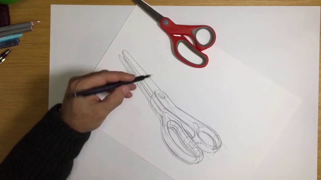 Premium Vector | Scissors sketch hairdresser shears tool vector  illustration isolated in white background