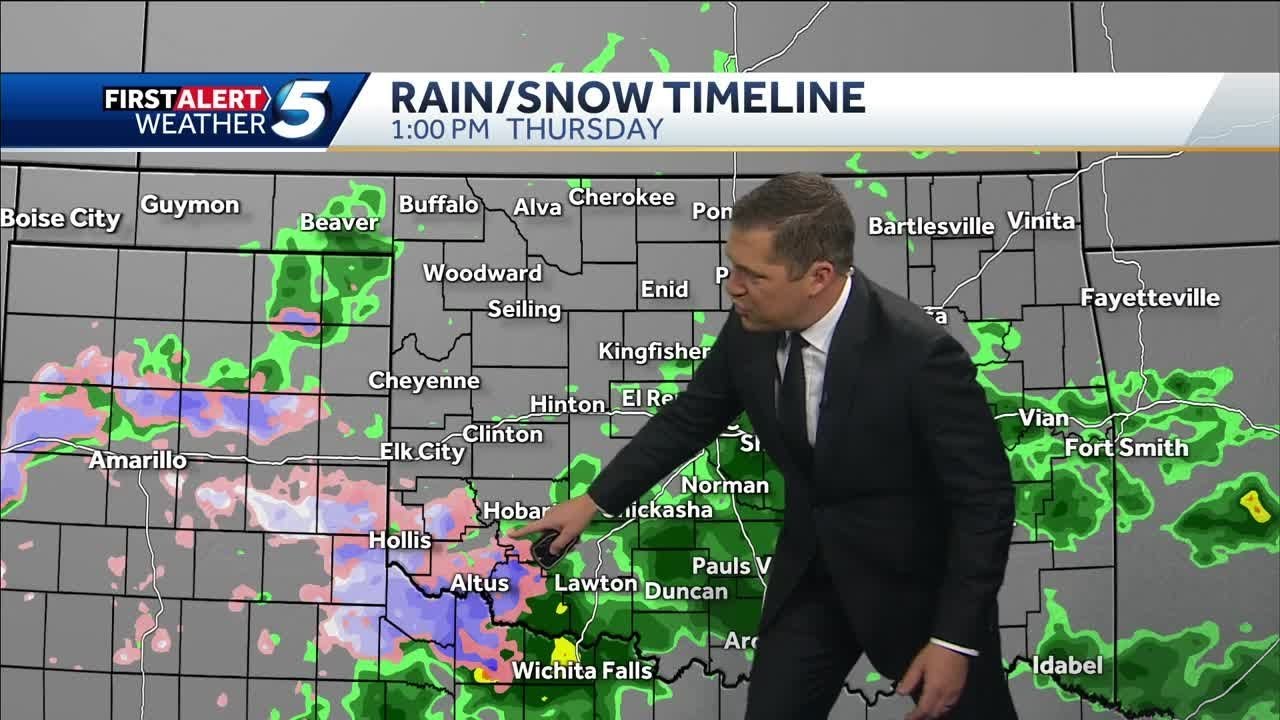 Rain and snow timeline for Thursday - YouTube