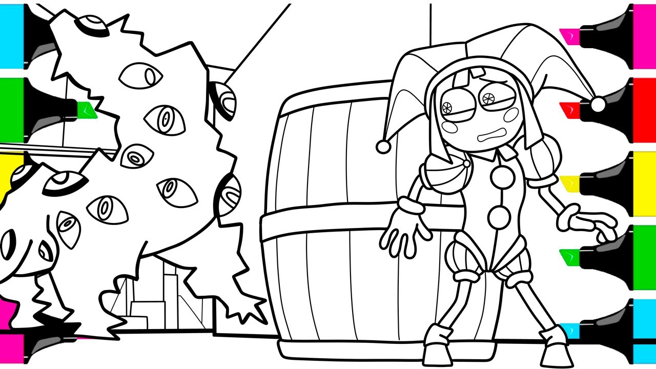 The Amazing Digital Circus Pilot / Pomny hides from Kaufmo Abstracted / New Coloring Pages / NCS ...