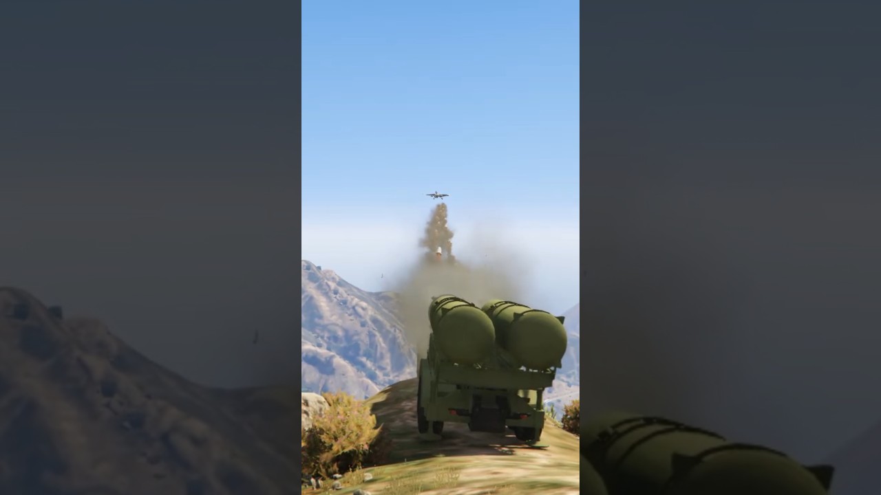 Russian S500 Ground Base Air Defense System Shoot Down B2 Spirit Bomber Jet-Gta5