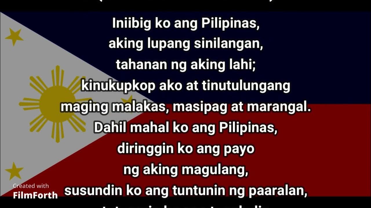 Panatang makabayan new version loop 1 5 hrs for memorization youtube