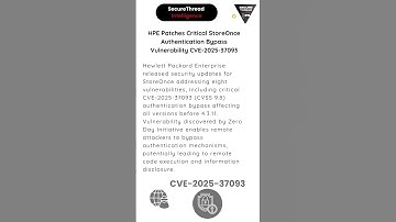 HPE Patches Critical StoreOnce Authentication Bypass Vulnerability CVE-2025-37093