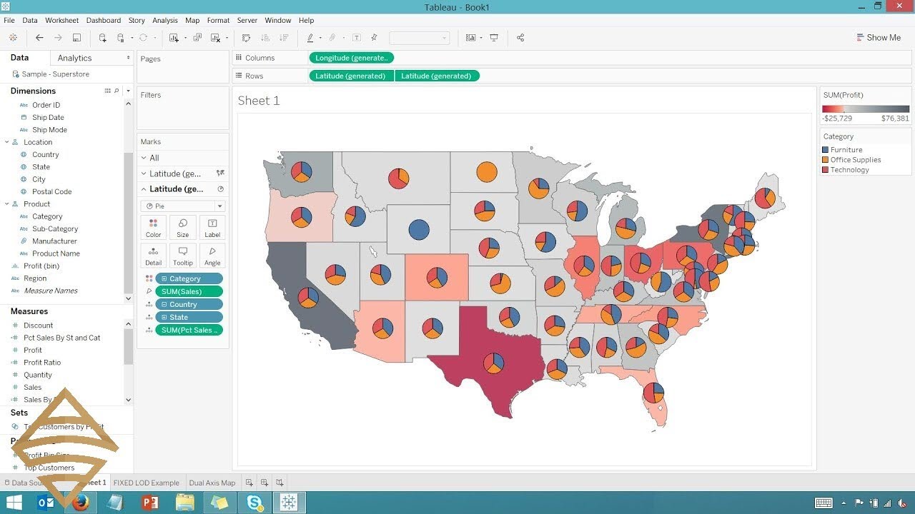 Tableau Map Pie Chart