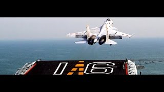 China released initial footage showing J-15 fighter jet landed aboard Liaoning