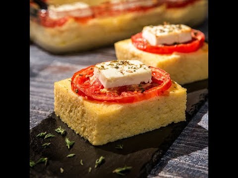 Baked Cheesy Polenta with Tomatoes