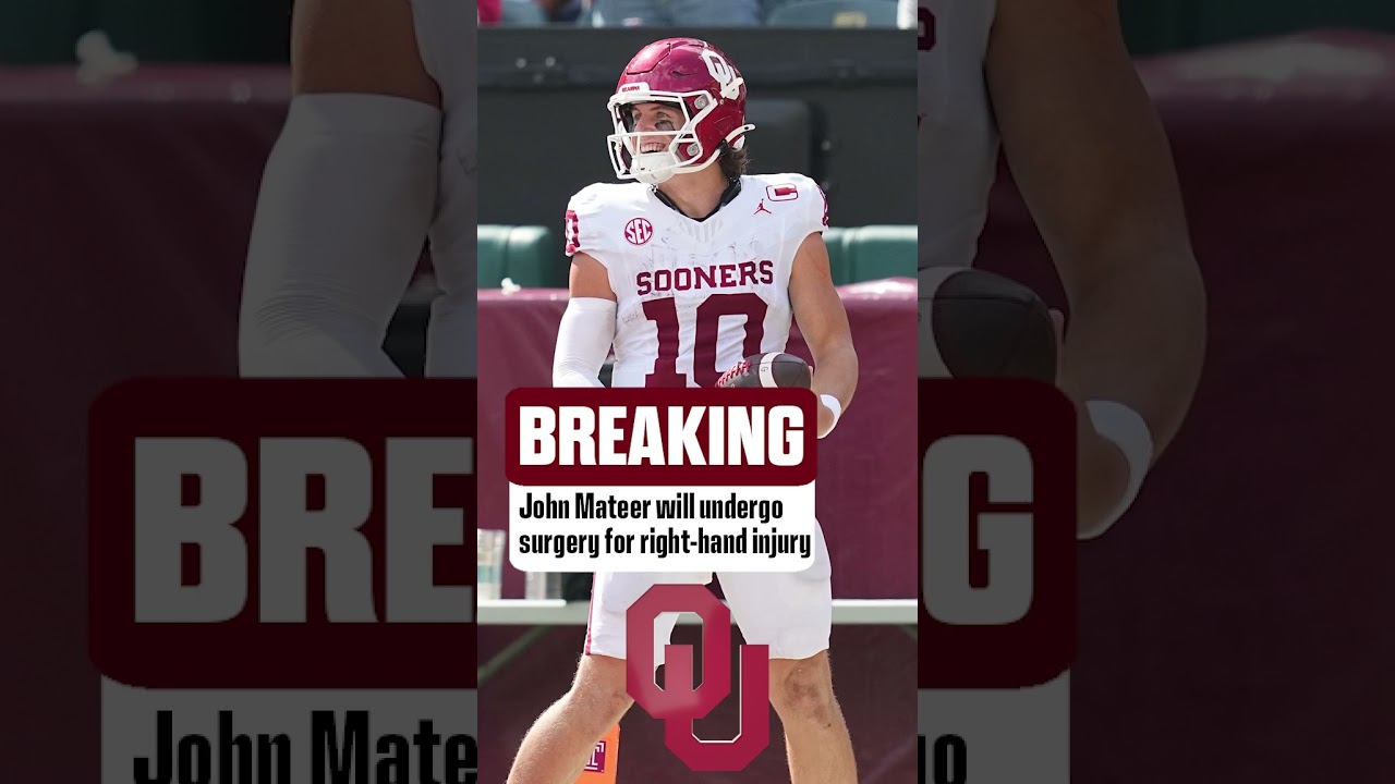 BREAKING: Oklahoma QB John Mateer will be going into surgery on his throwing hand.