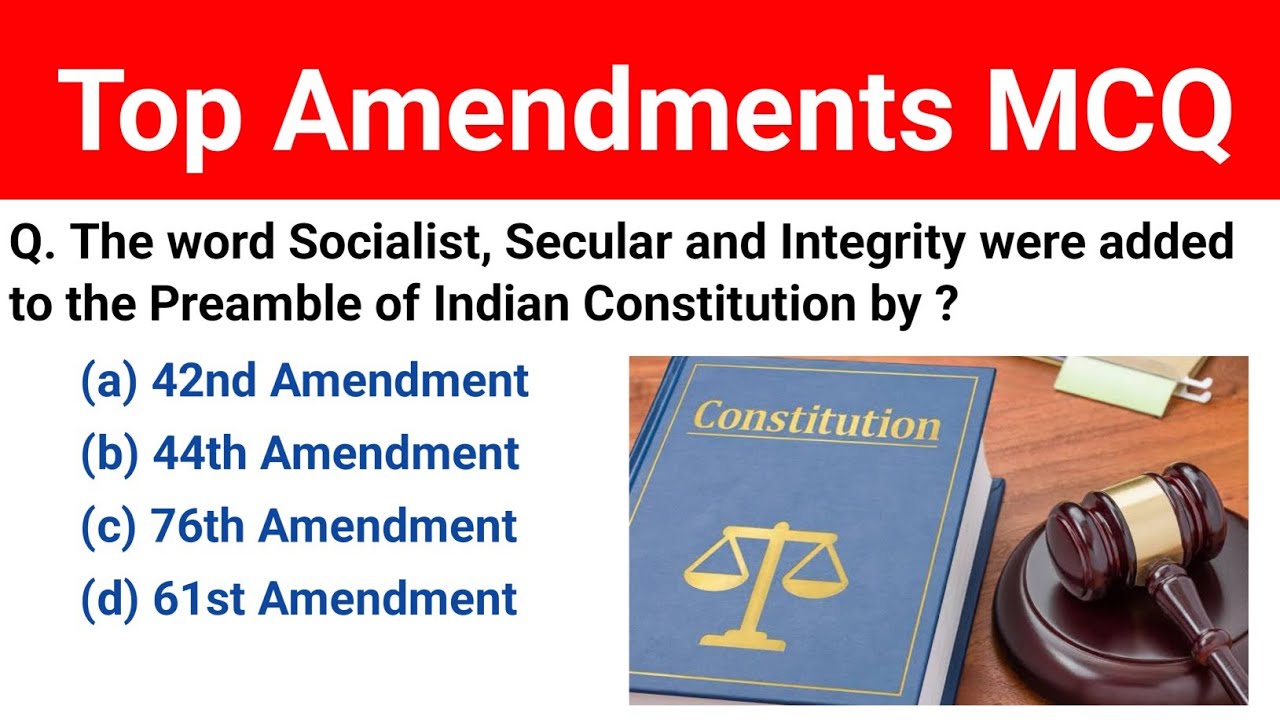 All Important Constitutional Amendment MCQ | Indian Polity And Constitution Important Questions 
