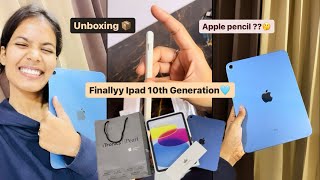 Unboxing Ipad 10th Generation 😁 Brought Apple Pencil 🤔 Tech Vlog - 1 ❤️ Loved It 😻