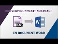 Convertir un texte sur image en document texte word