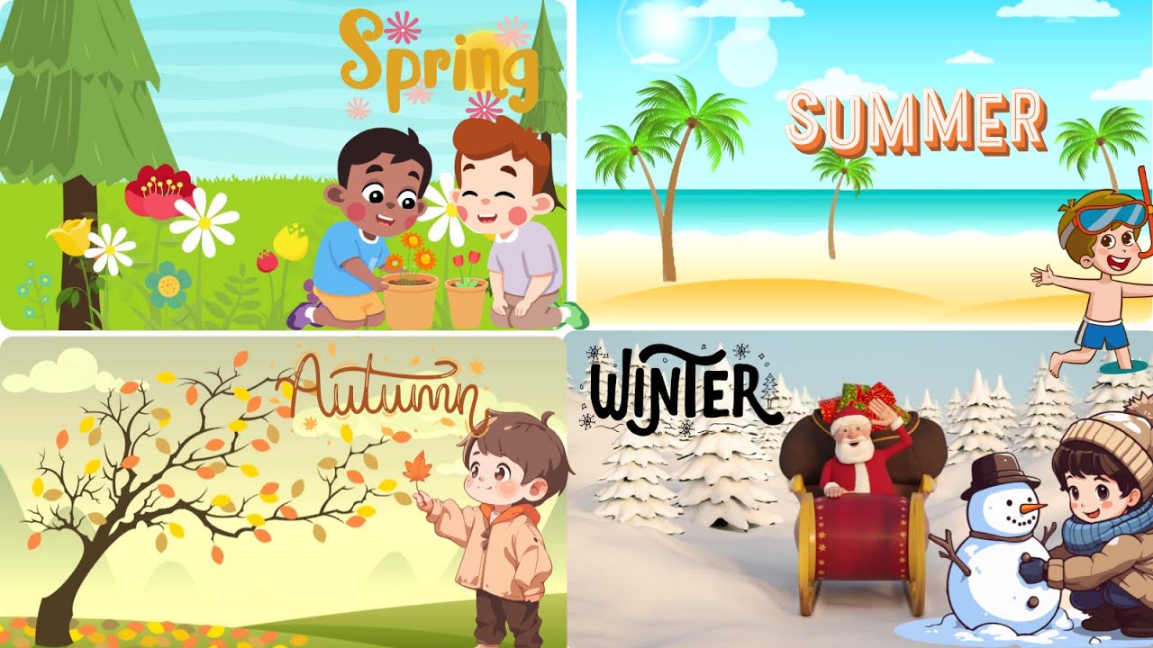 Discover the seasons of the year | Four Season Song | Spring, Summer ...