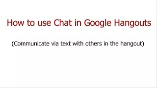 How to use Google Hangouts 'Chat' feature
