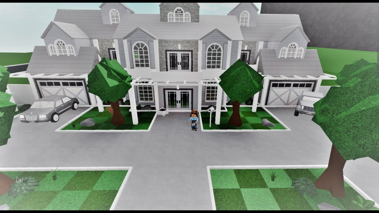 bloxburg mini mansion exterior ( Exterior only ) ( 28k ) YouTube