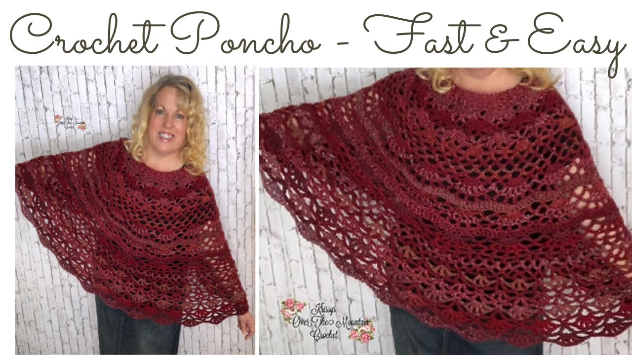 Easy To Crochet Poncho Multi Stitch Bulky Yarn Free Crochet Pattern