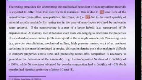 Mod-01 Lec-18 Defect Structure & Mechanical Behaviour of Nanomaterials